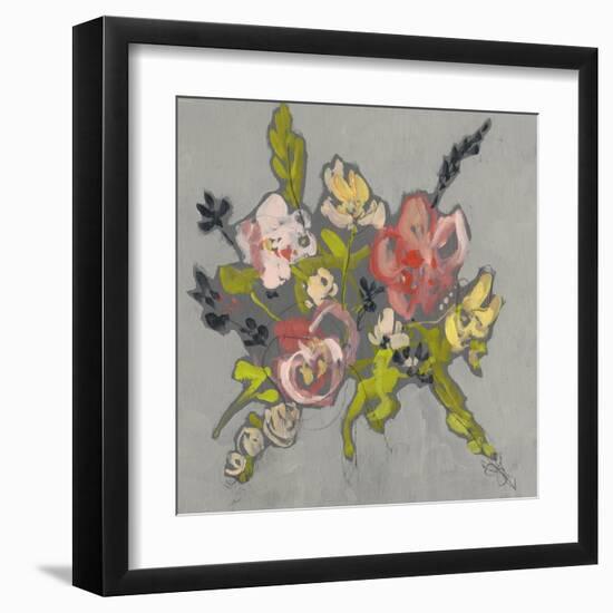 Blush & Paynes Bouquet II-Jennifer Goldberger-Framed Art Print