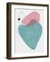 Blush Pink and Teal Abstract Shapes I-Eline Isaksen-Framed Art Print