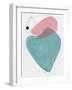 Blush Pink and Teal Abstract Shapes I-Eline Isaksen-Framed Art Print