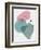 Blush Pink and Teal Abstract Shapes II-Eline Isaksen-Framed Art Print