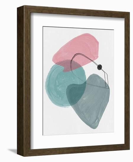 Blush Pink and Teal Abstract Shapes II-Eline Isaksen-Framed Art Print