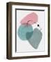Blush Pink and Teal Abstract Shapes II-Eline Isaksen-Framed Art Print