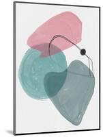 Blush Pink and Teal Abstract Shapes II-Eline Isaksen-Mounted Art Print