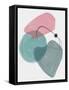 Blush Pink and Teal Abstract Shapes II-Eline Isaksen-Framed Stretched Canvas