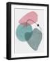 Blush Pink and Teal Abstract Shapes II-Eline Isaksen-Framed Art Print