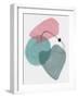 Blush Pink and Teal Abstract Shapes II-Eline Isaksen-Framed Art Print