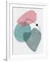 Blush Pink and Teal Abstract Shapes II-Eline Isaksen-Framed Art Print