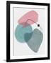 Blush Pink and Teal Abstract Shapes II-Eline Isaksen-Framed Art Print