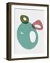 Blush Pink and Teal Abstract Shapes III-Eline Isaksen-Framed Art Print