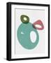 Blush Pink and Teal Abstract Shapes III-Eline Isaksen-Framed Art Print