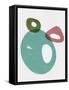 Blush Pink and Teal Abstract Shapes III-Eline Isaksen-Framed Stretched Canvas