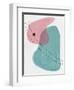 Blush Pink and Teal Abstract Shapes-Eline Isaksen-Framed Art Print