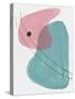 Blush Pink and Teal Abstract Shapes-Eline Isaksen-Stretched Canvas