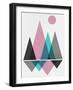 Blush Pink Geometric Mountains I-Eline Isaksen-Framed Art Print