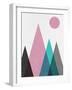 Blush Pink Geometric Mountains-Eline Isaksen-Framed Art Print