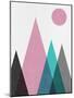 Blush Pink Geometric Mountains-Eline Isaksen-Mounted Art Print