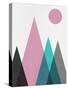Blush Pink Geometric Mountains-Eline Isaksen-Stretched Canvas