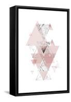 Blush Pink Marbled Geometric-Urban Epiphany-Framed Stretched Canvas