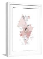Blush Pink Marbled Geometric-Urban Epiphany-Framed Art Print