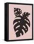Blush Pink Monstera Leaves-Jasmine Woods-Framed Stretched Canvas