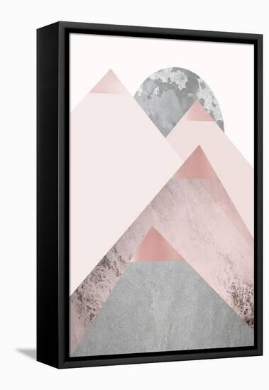 Blush Pink Mountains 2-Urban Epiphany-Framed Stretched Canvas