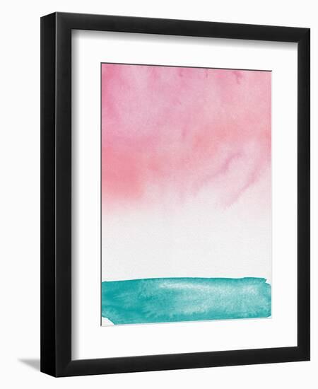 Blush Pink Sunset Watercolor-Hallie Clausen-Framed Art Print