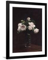 Blush Roses in a Glass, C.1860-1900-Henri Fantin-Latour-Framed Giclee Print