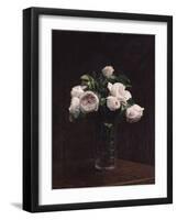 Blush Roses in a Glass, C.1860-1900-Henri Fantin-Latour-Framed Giclee Print