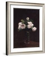 Blush Roses in a Glass, C.1860-1900-Henri Fantin-Latour-Framed Giclee Print