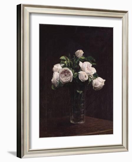 Blush Roses in a Glass, C.1860-1900-Henri Fantin-Latour-Framed Giclee Print