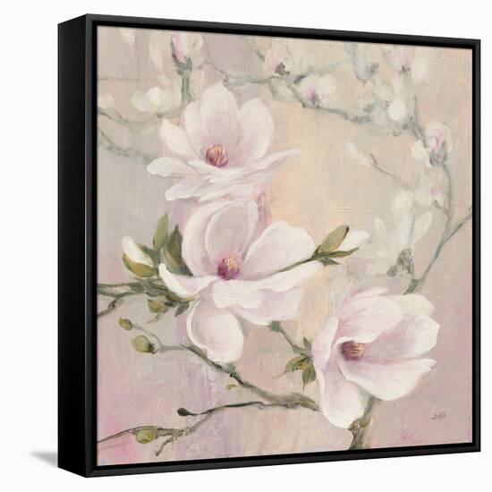 Blushing Magnolias-Julia Purinton-Framed Stretched Canvas