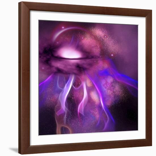 Blushing Nebula-null-Framed Art Print