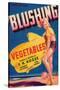 Blushing Vegetable Label - Firebaugh, CA-Lantern Press-Stretched Canvas