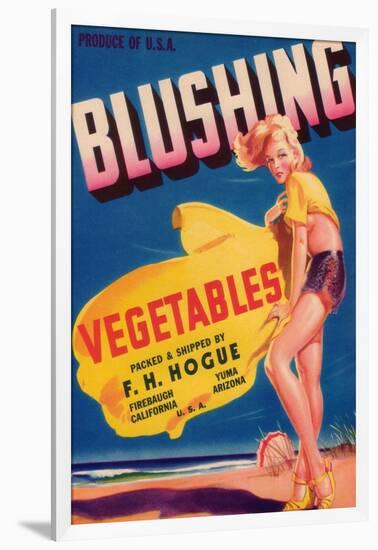 Blushing Vegetable Label - Firebaugh, CA-Lantern Press-Framed Art Print