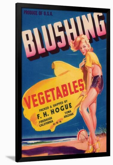 Blushing Vegetable Label - Firebaugh, CA-Lantern Press-Framed Art Print