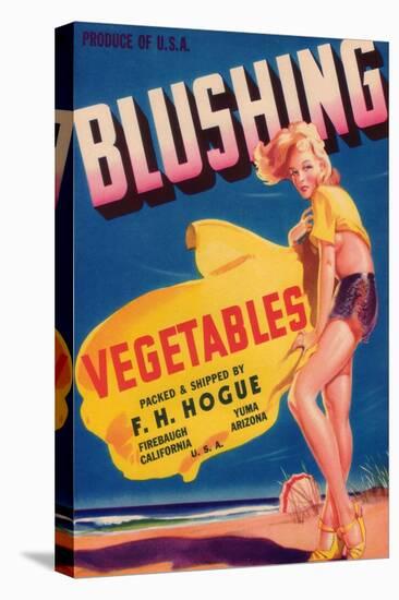 Blushing Vegetable Label - Firebaugh, CA-Lantern Press-Stretched Canvas