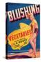 Blushing Vegetable Label - Firebaugh, CA-Lantern Press-Stretched Canvas