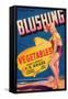 Blushing Vegetable Label - Firebaugh, CA-Lantern Press-Framed Stretched Canvas