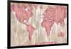 Blushing World Map v2 Crop-Silvia Vassileva-Framed Art Print