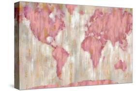 Blushing World Map v2 Crop-Silvia Vassileva-Stretched Canvas