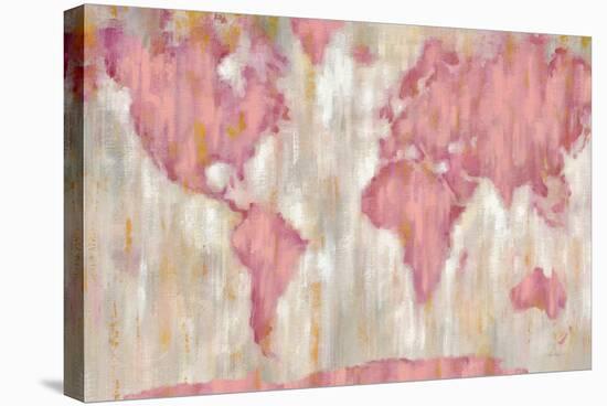 Blushing World Map v2 Crop-Silvia Vassileva-Stretched Canvas