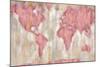 Blushing World Map v2 Crop-Silvia Vassileva-Mounted Art Print