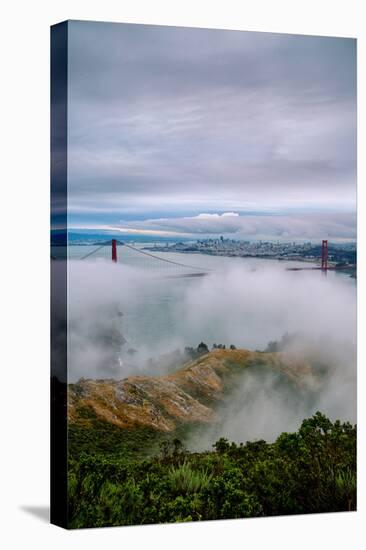 Blustery Cityscape at Beautiful Golden Gate Bridge, San Francisco Bay-Vincent James-Stretched Canvas