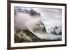 Blustery El Capitan and Half Dome, Fog at Yosemite National Park-Vincent James-Framed Photographic Print