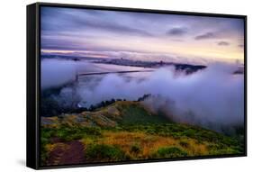 Blustery Foggy Golden Gate Bridge, San Francisco Cityscape-Vincent James-Framed Stretched Canvas