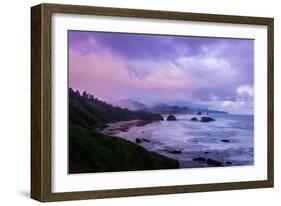 Blustery Morning Mood at Cannon Beach, Oregon Coast-null-Framed Photographic Print