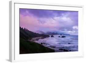 Blustery Morning Mood at Cannon Beach, Oregon Coast-null-Framed Photographic Print