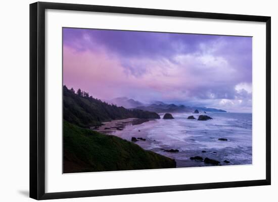 Blustery Morning Mood at Cannon Beach, Oregon Coast-null-Framed Photographic Print