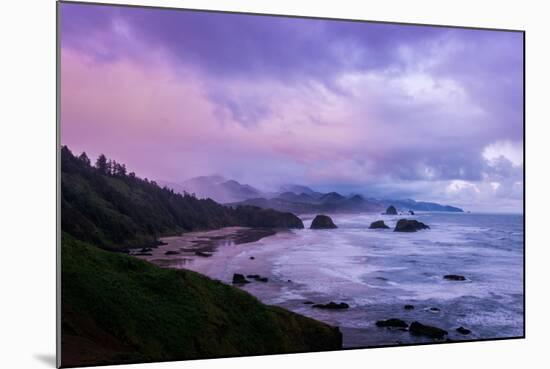 Blustery Morning Mood at Cannon Beach, Oregon Coast-null-Mounted Photographic Print