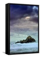 Blustery Seascape Mood at Pfieffer Beach - Big Sur-Vincent James-Framed Stretched Canvas